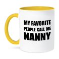 thumbnail image 1 of 3dRose, My Favorite People Call Me Nanny - fun black text design for grandma, 15oz Two-Tone Yellow Mug, 1 of 6