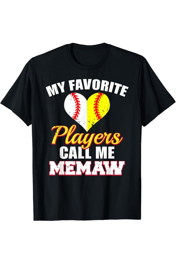 My Favorite Players Call Me Memaw Baseball Softball Memaw T-Shirt