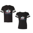thumbnail image 1 of My Favorite Prince Princess Is My Husband Wife Unisex Couple Matching Cotton Jersey style T-Shirt Contrasting stripes on sleeves (Men Black / Women Black) (Men S / Women S), 1 of 3