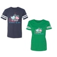 thumbnail image 1 of My Favorite Prince Princess Is My Husband Wife Unisex Couple Matching Cotton Jersey style T-Shirt Contrasting stripes on sleeves (Men Navy / Women Green) (Men M / Women L), 1 of 3