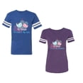 thumbnail image 1 of My Favorite Prince Princess Is My Husband Wife Unisex Couple Matching Cotton Jersey style T-Shirt Contrasting stripes on sleeves (Men Royal / Women Purple) (Men L / Women M), 1 of 3