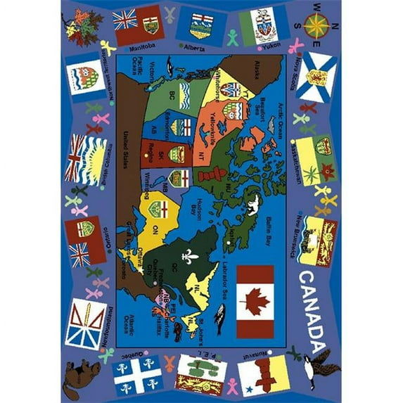 My Favorite Rhymes 5 ft.4 in. x 7 ft.8 in. Oval WearOn Nylon Machine Tufted- Cut Pile Educational Rug