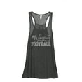 thumbnail image 1 of My Favorite Season Is Football Women's Fashion Sleeveless Flowy Racerback Workout Yoga Tank Top Charcoal Grey 2X-Large, 1 of 3