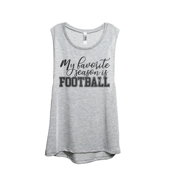 My Favorite Season Is Football Women's Fashion Sleeveless Muscle Workout Yoga Tank Top Sport Grey 2X-Large