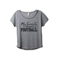 thumbnail image 1 of My Favorite Season Is Football Women's Fashion Slouchy Dolman T-Shirt Tee Heather Grey 3X-Large, 1 of 3