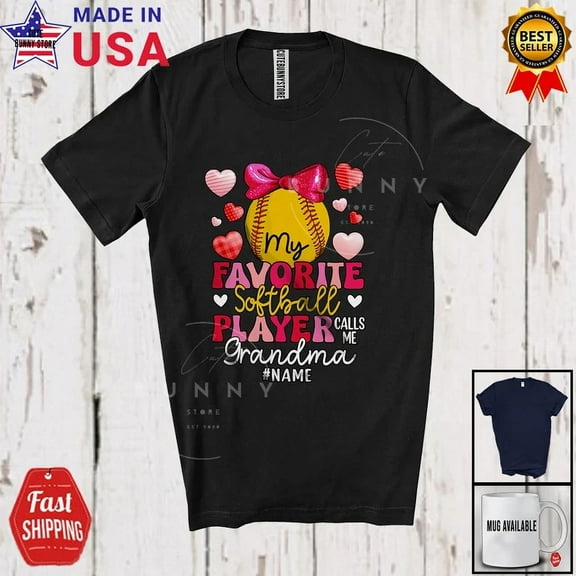 My Favorite Softball Player Call Me Grandma Mother'S Day Hearts Sport T-Shirt Unisex S-5XL Hot Trending Shirt, Vintage Birthday Gift