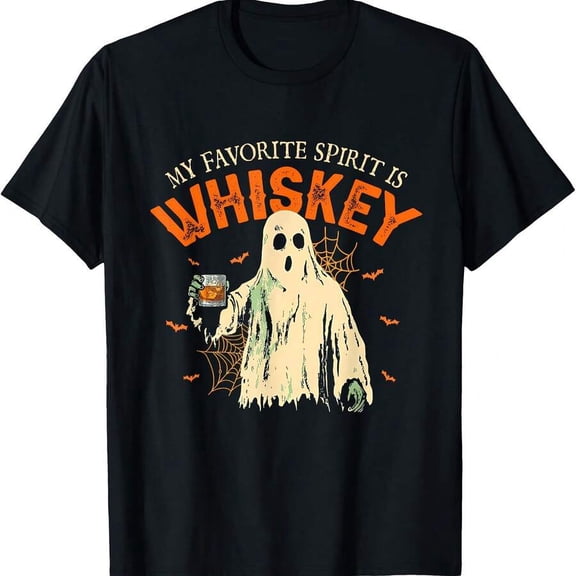 My Favorite Spirit Is Whiskey Funny Ghost Halloween Costume T-Shirt