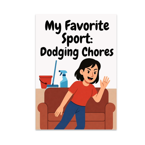 My Favorite Sport: Dodging Chores - Home Decor Enthusiast - 13x19 Poster Print