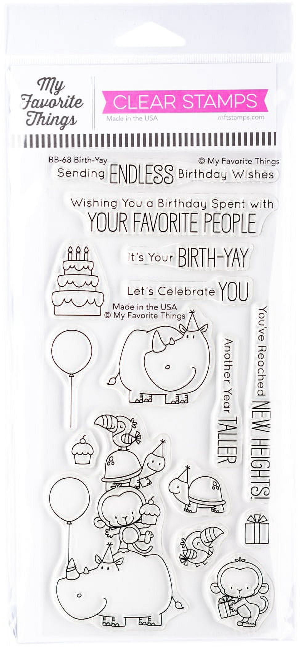 My Favorite Things Birdie Brown Stamps 4"X8"-Birth-Yay - Walmart.com