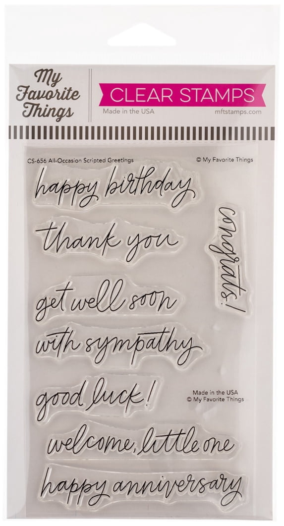 My Favorite Things Clear Stamps 4"X6"-All-Occasion Scripted Greetings ...