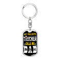 thumbnail image 1 of My Favorite Trucker Swivel Keychain Dog Tag Stainless Steel or 18k Gold, 1 of 10