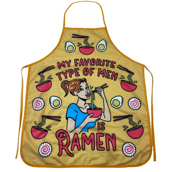 My Favorite Type Of Men Is Ramen Funny Noodles Graphic Novelty Kitchen Smock