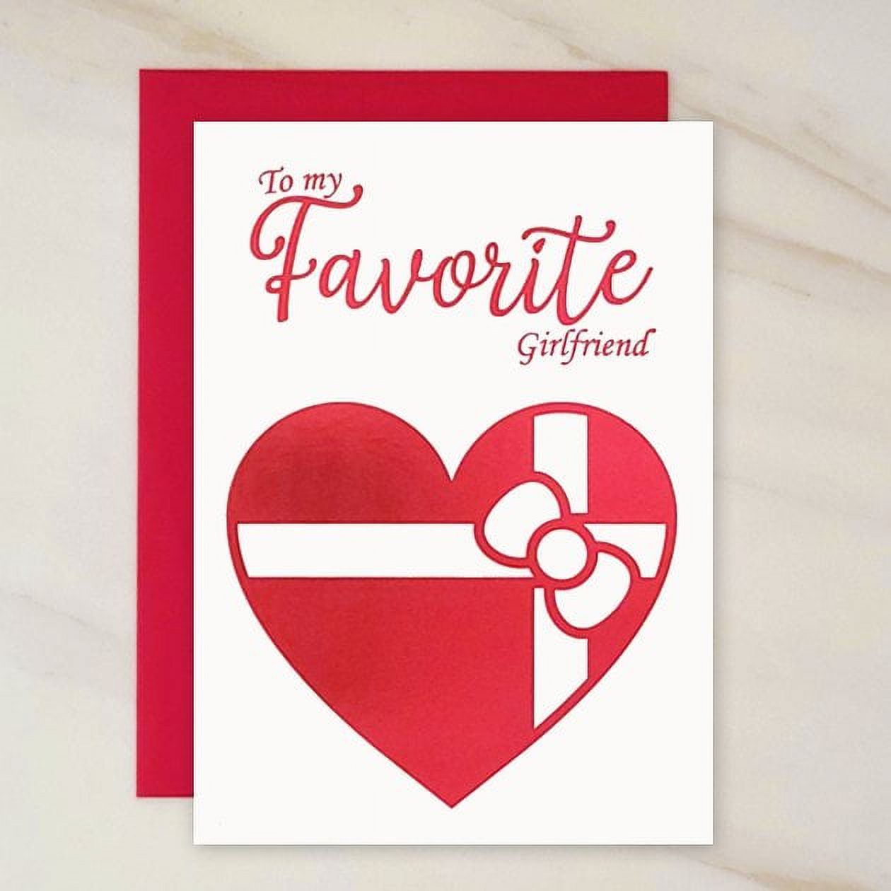 My Favorite, Valentines Day Greeting Card for Girlfriend, Red Envelope