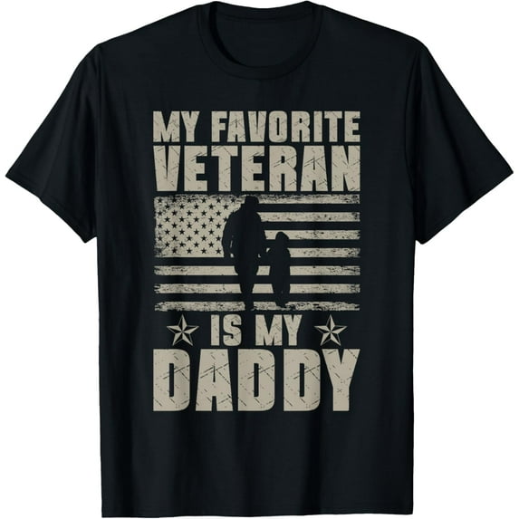 My Favorite Veteran Is My Daddy Veterans Day USA Flag T-Shirt