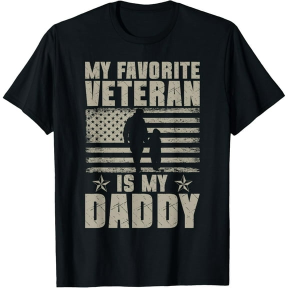 My Favorite Veteran Is My Daddy Veterans Day USA Flag T-Shirt