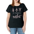 thumbnail image 1 of My Favorite Workout Funny Wine Lover Womens Exercise Quote T-Shirt, 1 of 4