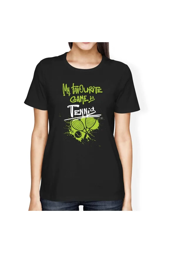 My Favourite Game Is Tennis Fun Sport Lover Motivation Quote Unisex T-Shirt up to size 5XL