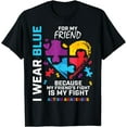 thumbnail image 1 of My Fight Puzzle I Wear Blue For My Friend Autism Awareness T-Shirt, 1 of 4