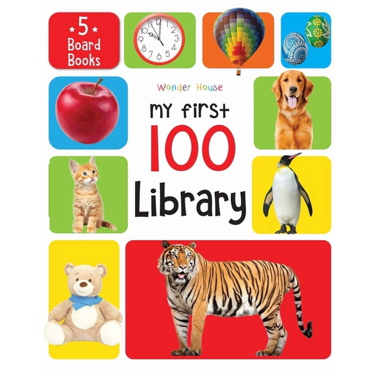 My First 100 Library: Set of 5 Early Learning Board Books for Kids