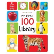 My First 100 Library Boxset of 5 Early Learning Board Books for Kids/Children Homeschool / Preschool / Baby/Toddler, Paperback