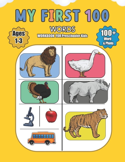My First 100 Words for Preschooler Kids: Activity book for learning ...