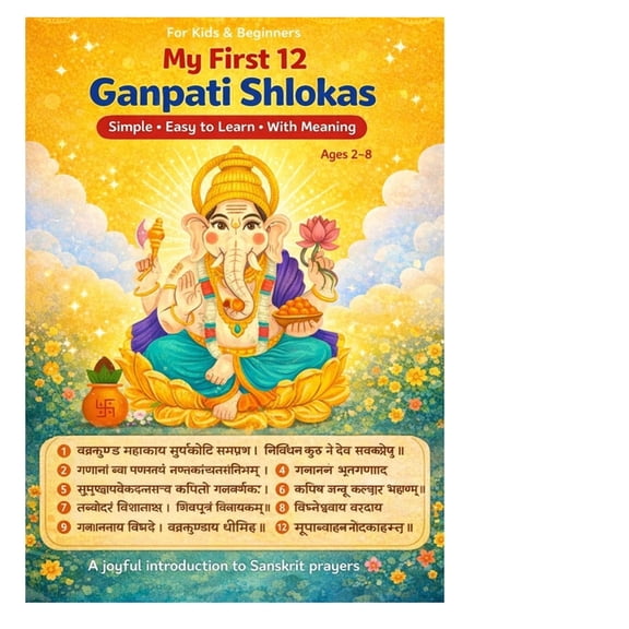 My First 12 Ganpati Shlokas: Simple, Easy-to-Learn Mantras with Meaning for Kids & Beginners, (Paperback)