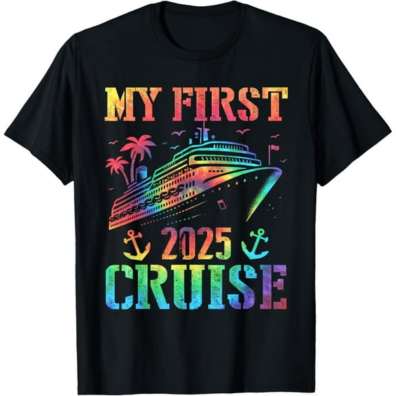 My First 2025 Cruise Tie Dye Vacation Matching Family Ship T-Shirt