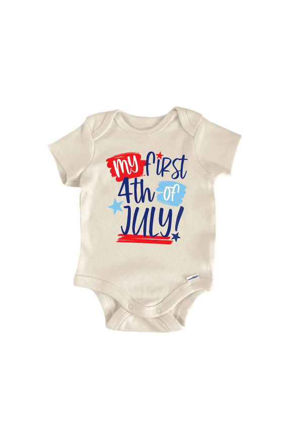 My First 4Th July July Newborn Baby Bodysuit