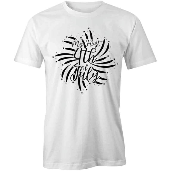 My First 4th of July T-Shirt | Patriotic American White Tee Gift