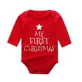 thumbnail image 1 of My First Baby Christmas Pajamas Boys Long Sleeve Cartoon Letter Print Romper Bodysuit Fall Clothes,Christmas Onesie Baby(Size:3-6 Months), 1 of 5