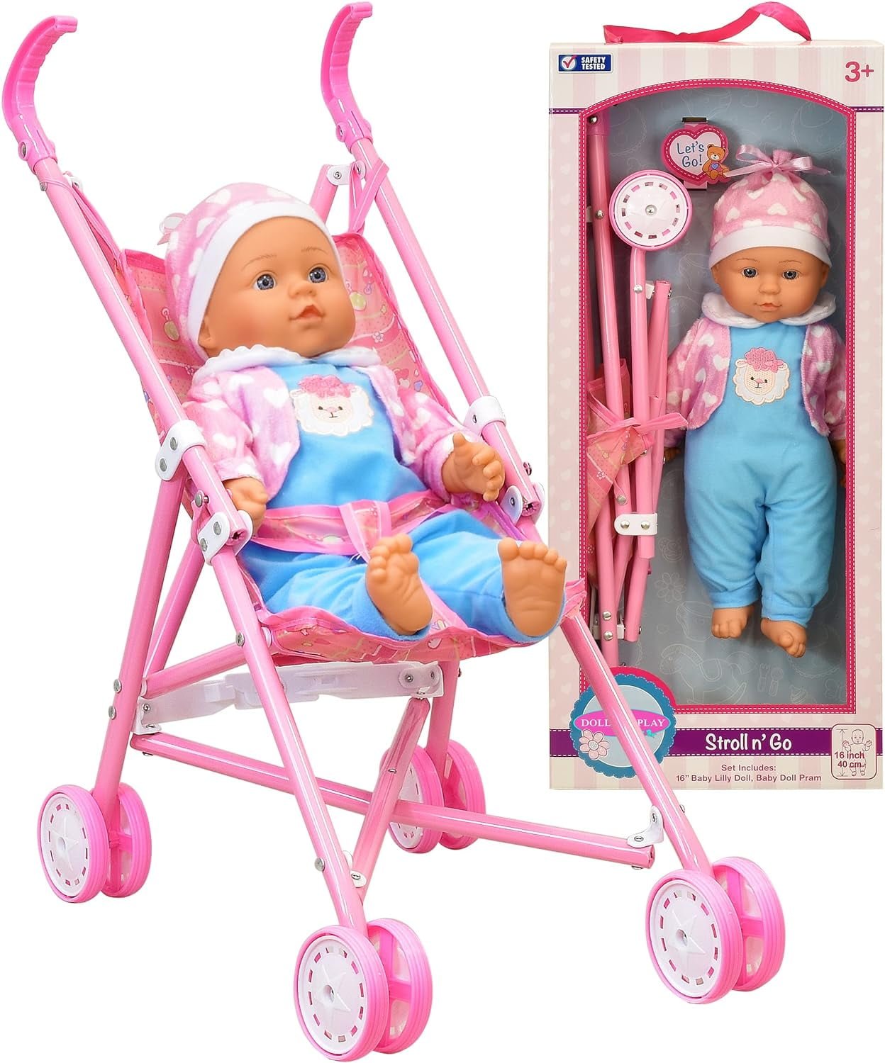 My First Baby Doll Stroller, Soft Body 16 Inch Baby Doll Included Fun 