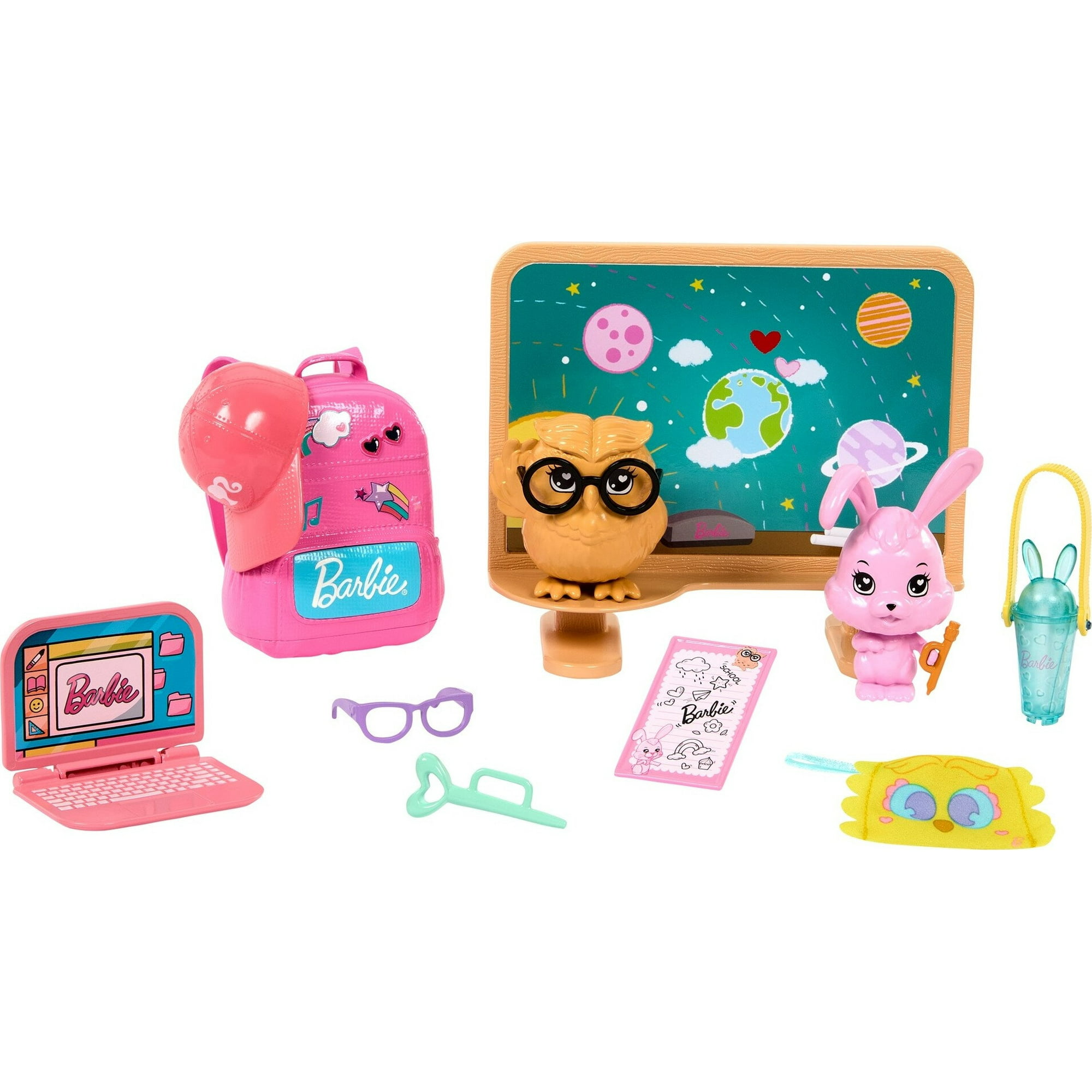 My First Barbie School Accessories for Preschool Dolls, Chalkboard Classroom Pets, 13.5-inch Scale - Walmart.com