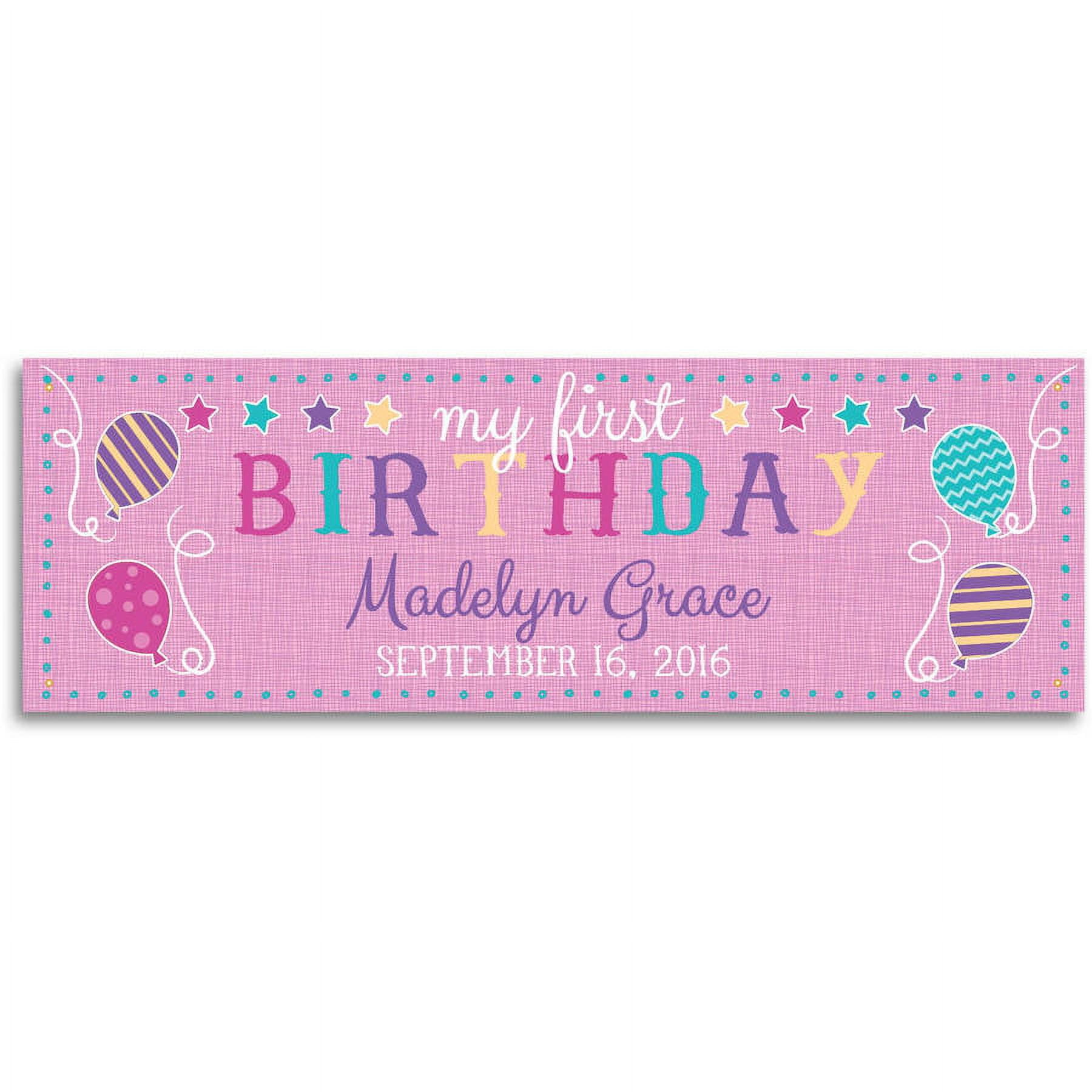 My First Birthday Personalized Banner, Pink or Blue
