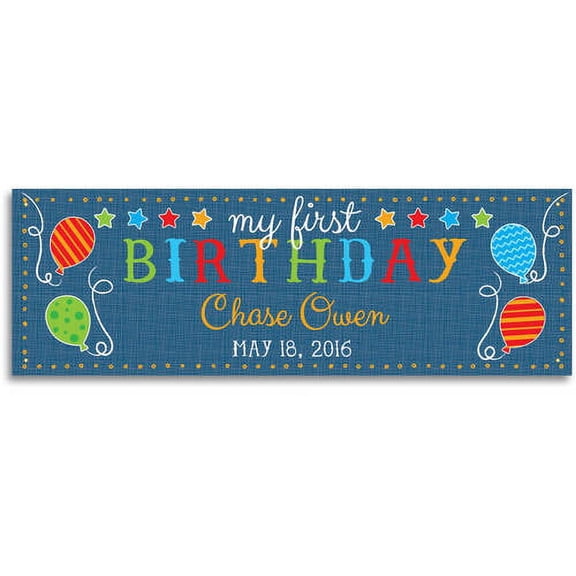 My First Birthday Personalized Banner, Pink or Blue