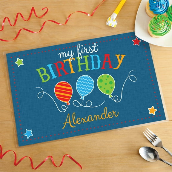 My First Birthday Personalized Placemat, Pink or Blue