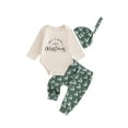 thumbnail image 1 of My First Christmas Baby Boy Girl Outfits Gingerbread Man Romper + Pants +Hats Set Newborn Infant Fall Winter Holiday Clothes, 1 of 1