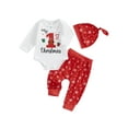 My First Christmas Baby Boy Girl Outfits Letter Romper +Rompers Pants