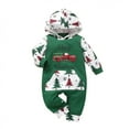 thumbnail image 1 of My First Christmas Baby Girl Boy Outfit One-Piece Hooded Romper , Elk & Trees Letter Printed Graphic Onesie, 1 of 6