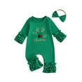 thumbnail image 1 of My First Christmas Baby Girl Outfit Santa Long Sleeve Romper Jumpsuit  one-piece  Christmas Newborn Girl Outfits Clothes, 1 of 9