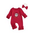 thumbnail image 1 of My First Christmas Baby Girl Outfit Santa Long Sleeve Romper Jumpsuit  one-piece  Christmas Newborn Girl Outfits Clothes, 1 of 9