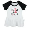 thumbnail image 1 of My First Christmas Novelty Dresses For Baby, Newborn Babies Skirts, Infant Princess Dress, 0-24M Kids Graphic Clothes (Black Raglan Dresses, 18-24 Months), 1 of 4