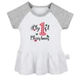 thumbnail image 1 of My First Christmas Novelty Dresses For Baby, Newborn Babies Skirts, Infant Princess Dress, 0-24M Kids Graphic Clothes (Gray Raglan Dresses, 6-12 Months), 1 of 4