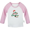thumbnail image 1 of My First Christmas Novelty T shirt For Baby, Newborn Babies T-shirts, Infant Tops, 0-24M Kids Graphic Tees Clothing (Long Pink Raglan T-shirt, 18-24 Months), 1 of 4