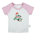 thumbnail image 1 of My First Christmas Novelty T shirt For Baby, Newborn Babies T-shirts, Infant Tops, 0-24M Kids Graphic Tees Clothing (Short Pink Raglan T-shirt, 18-24 Months), 1 of 4