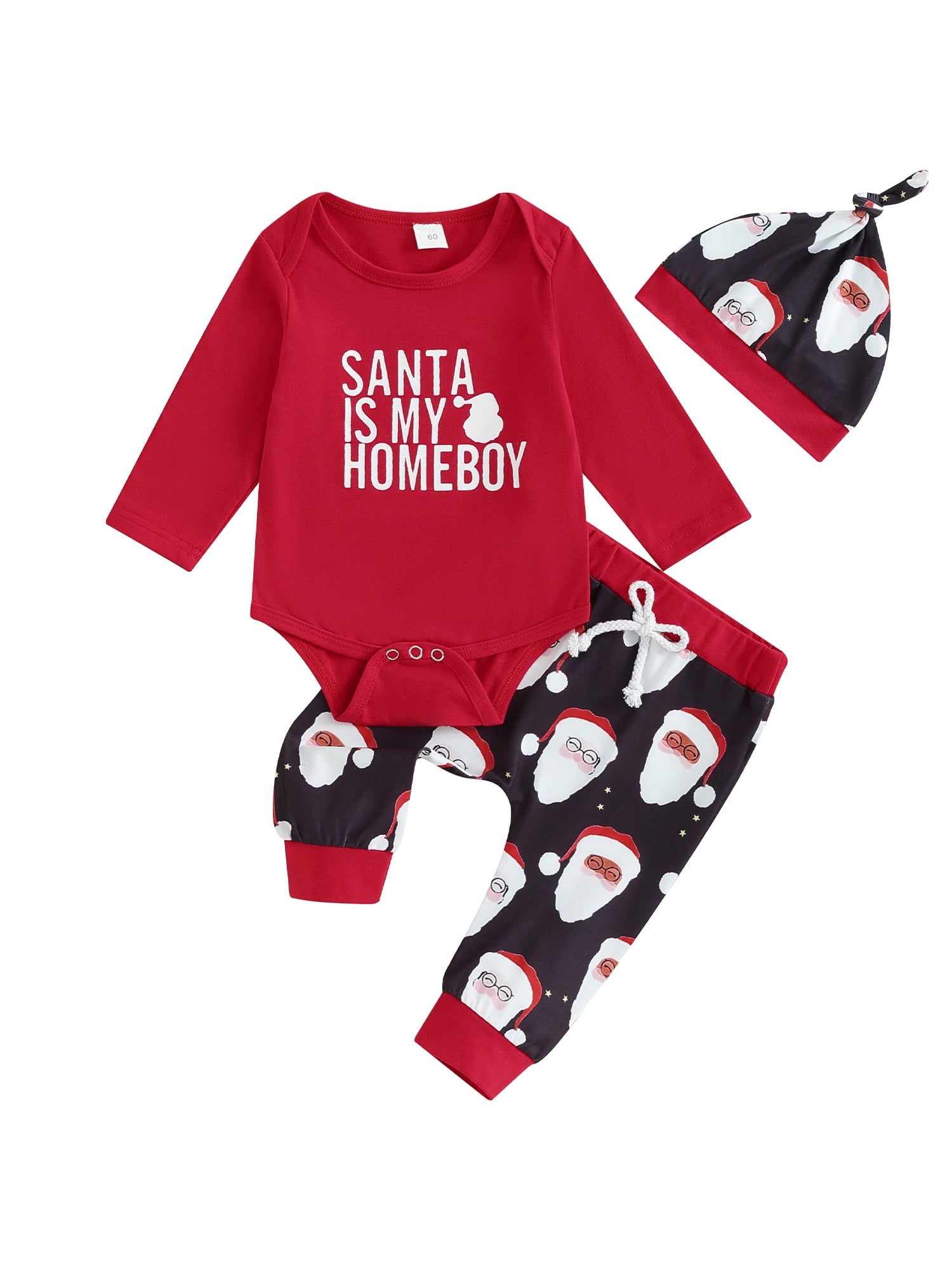 My First Christmas Outfits Baby Boy Girl 3 6 9 12 18 Months Long Sleeve Romper Onesie Pants Hat 3Pcs Fall Winter Clothes Walmart Business Supplies