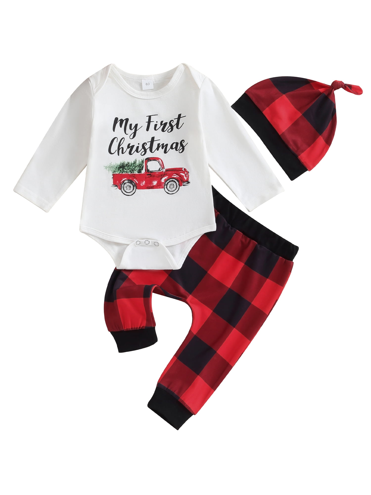 My First Christmas Outfits Baby Boy Girl 12 Months Long