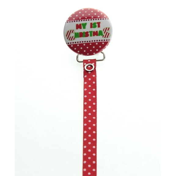My First Christmas Pacifier Clip