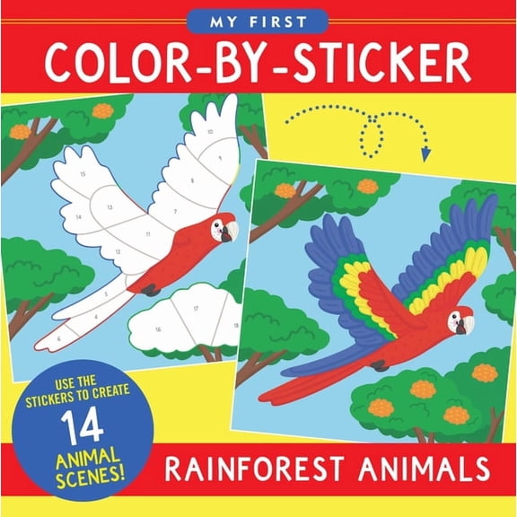 My First Color-By-Sticker Book - Rainforest Animals, (Paperback)