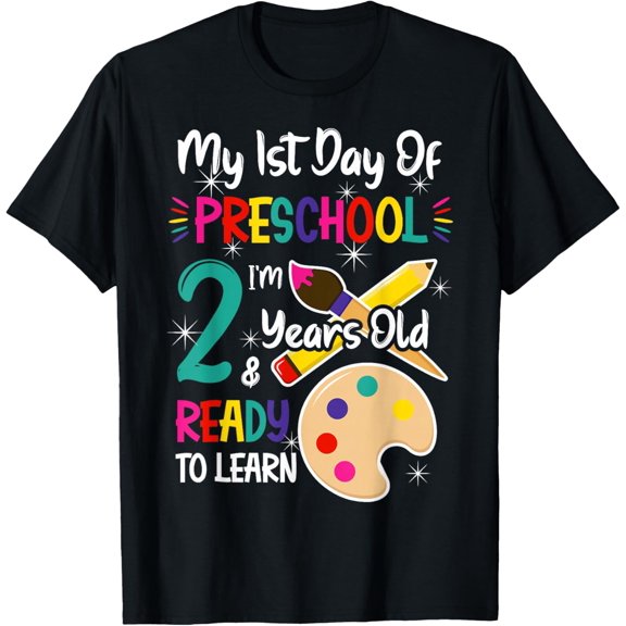 My First Day Of Preschool 2 Years old Back to School Adult T-shirt