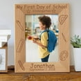 thumbnail image 1 of My First Day of School Personalized Wooden Picture Frame 8" x 10" Brown (Vertical), 1 of 1